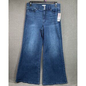 Sofia Vergara Margot Wide Leg Womens Size 12 High-Rise Luxe Vintage Denim Jeans